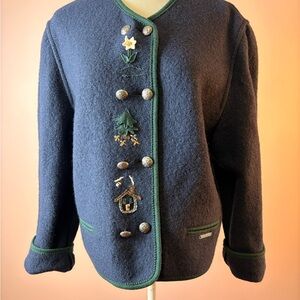 Giesswein Navy Blazer with Forest Green Accents